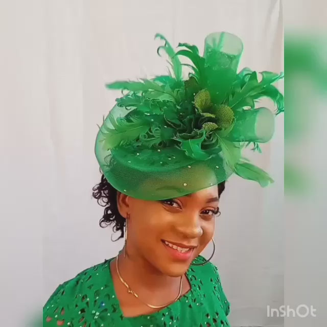 Green Derby Fascinator Hat Wedding fascinator