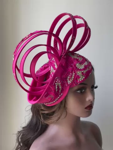 Spiral Pinky Fascinator ,  Mother of the bride  Wedding Fascinator.