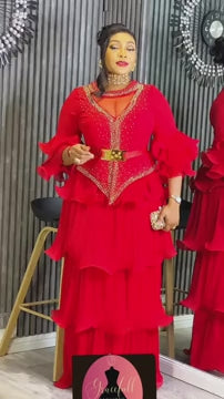 Women Party Dress, Red Maxi Wedding Party Dress