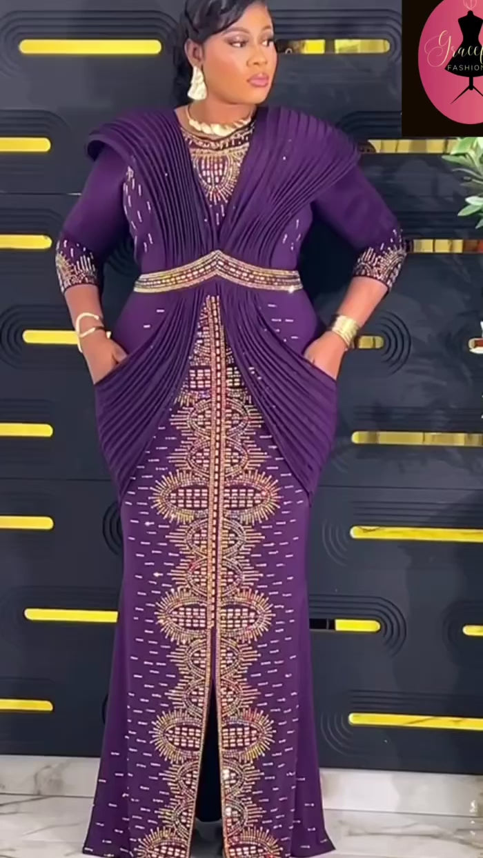 Beautiful Gorgeous purple Floor Length Plus - Size Evening Dress