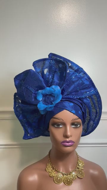 Auto Gele Ready made Gele/ African Queens Gele /Rich mom Gele / Bridal  Auto Gel