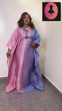 Helen Pinky Blue Kaftan , African Ladie Boubou,Rich mummy kaftan , Fancy kaftan