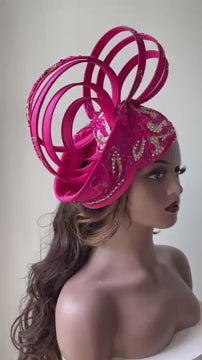 Spiral Pinky Fascinator ,  Mother of the bride  Wedding Fascinator.
